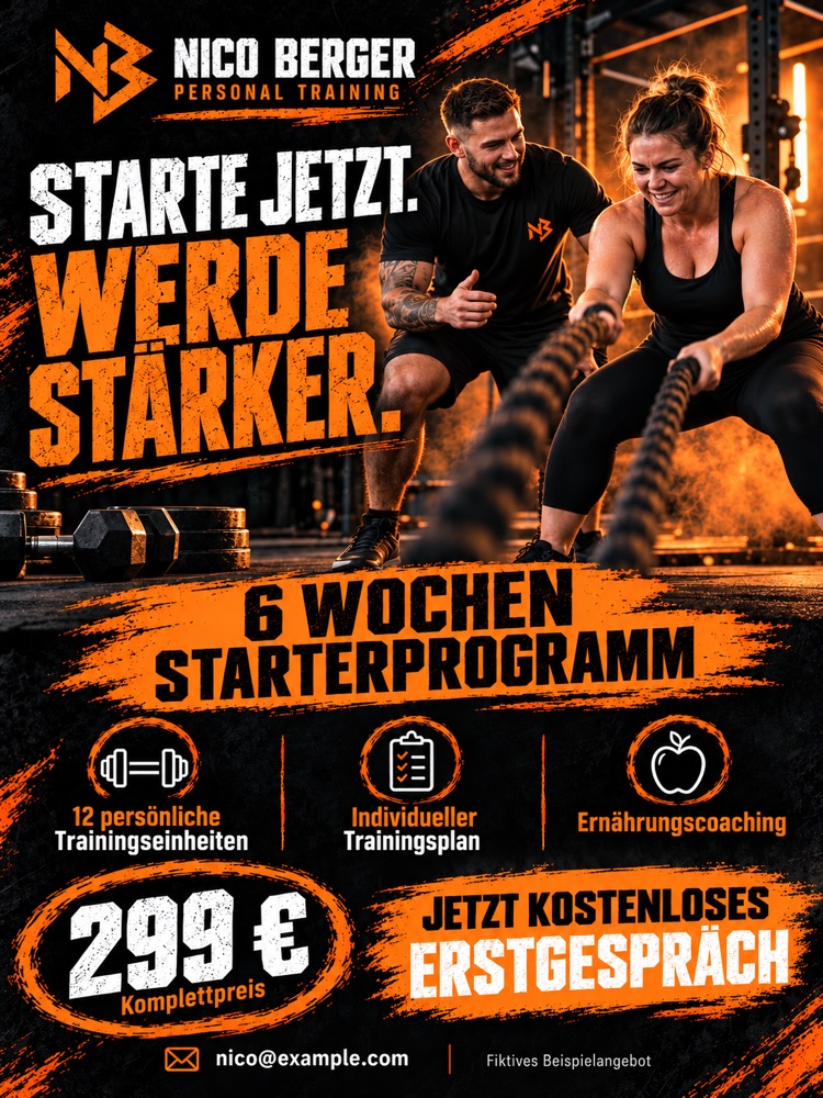 Erzeugter Flyer für Personal Training