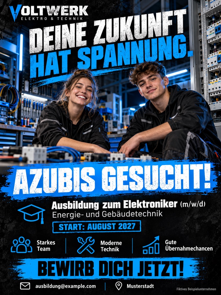 Erzeugter Flyer für Auszubildende